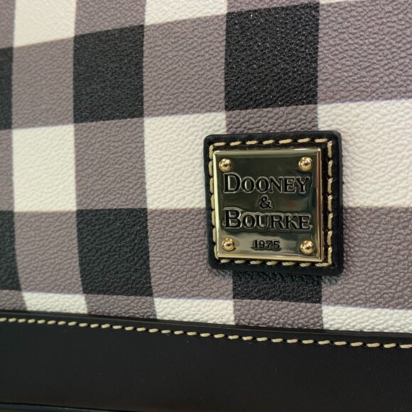 Dooney & Bourke Black & White Check Darcy Satchel NWT - Picture 7 of 11